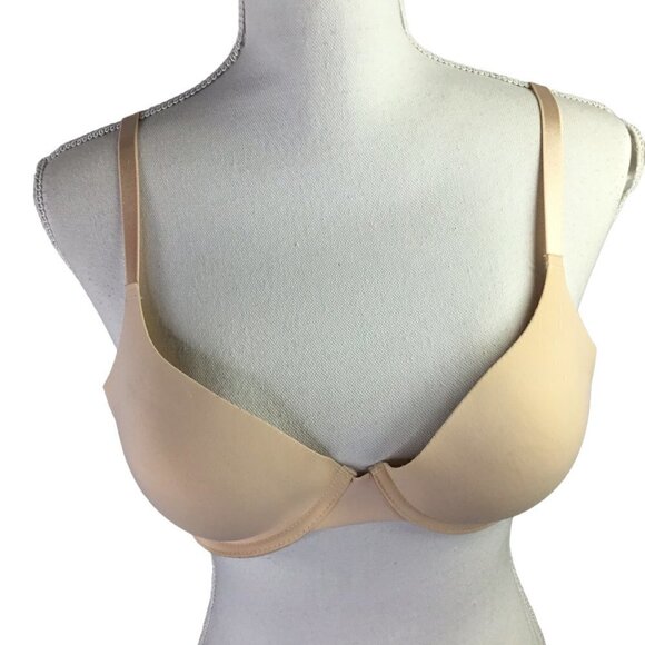 Adrienne Vittadini Studio 34C Nude Bra Push Up T Shirt Padded Underwire Multiway - Picture 3 of 7